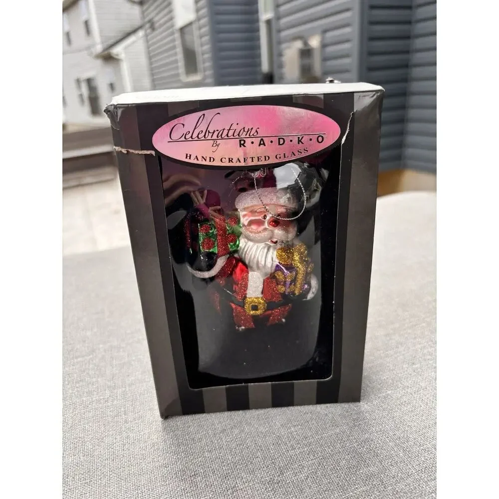 New Christopher Radko Celebrations Santa Gifts Christmas Ornament 2015